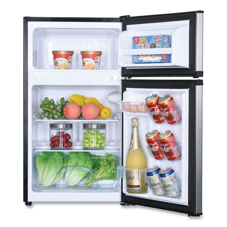 Counter-Height 3.1 Cu. Ft Two-Door Refrigerator/freezer, Black/stainless Steel