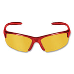 Equalizer Safety Glasses, Red Frames, Amber/yellow Lens, 12/Box