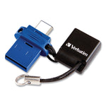 Store n' Go Dual USB 3.0 Flash Drive for USB-C Devices, 32 GB, Blue