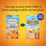 Twinings Iced Cold Brewed Peach Black Tea Bags, 20/Box (F10055)