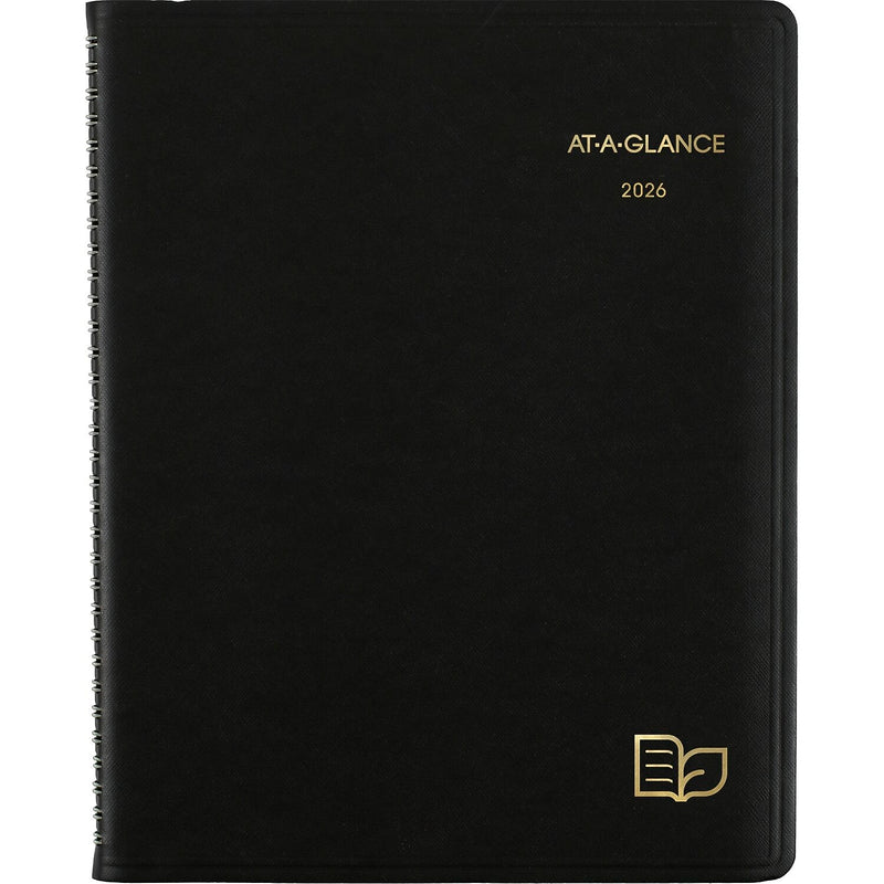 2026 AT-A-GLANCE Recycled 8.25" x 11" Weekly & Monthly Appointment Book Planner, Faux Leather Cover, Black (70-950G-05-26)
