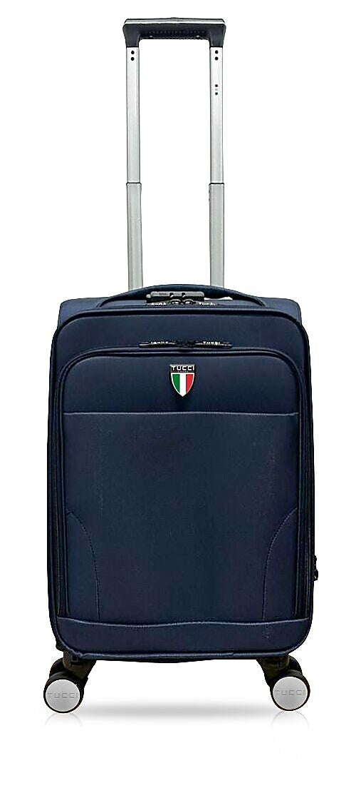 TUCCI 20" Hardside Carry-On Suitcase, 4-Wheeled Spinner, TSA Checkpoint Friendly, Blue (T0473-20in-BLU)