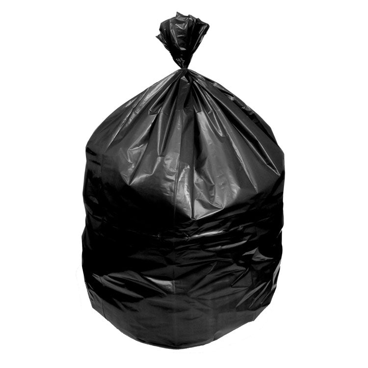 Linear Low-Density Can Liners with Dual-Dispense Box, 45 gal, 1.5 mil, 40" x 46", Black, Flat Pack, 100/Carton