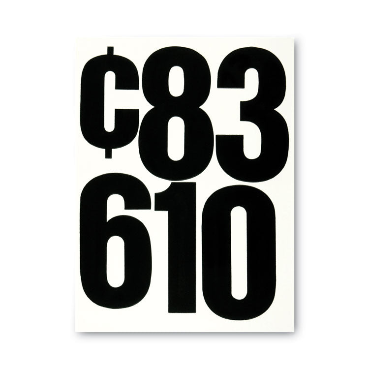 Press-On Vinyl Self-Adhesive Numbers, 6" Tall, Black Characters, 21/Pack