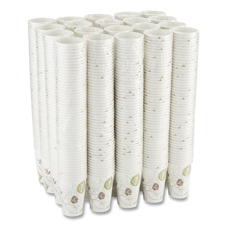 Pathways Paper Hot Cups, 16 oz, White/Brown, 50/Sleeve, 20 Sleeves/Carton
