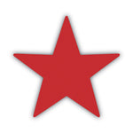 Pre-Inked Round Stamp with Microban, Star, 0.63" dia, Red