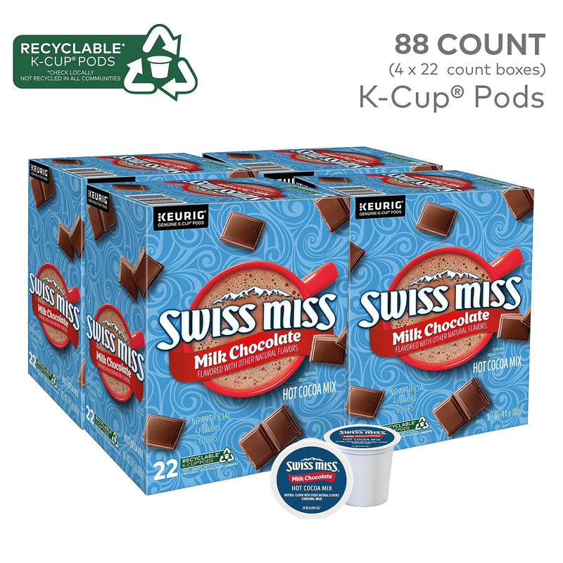 Swiss Miss Chocolate Hot Cocoa, Keurig® K-Cup® Pods, 88/Carton (12528)
