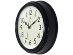 Infinity Instruments Nostalgic Wall Clock, Plastic/Glass, 9.5"Dia. (20306BK-4544)