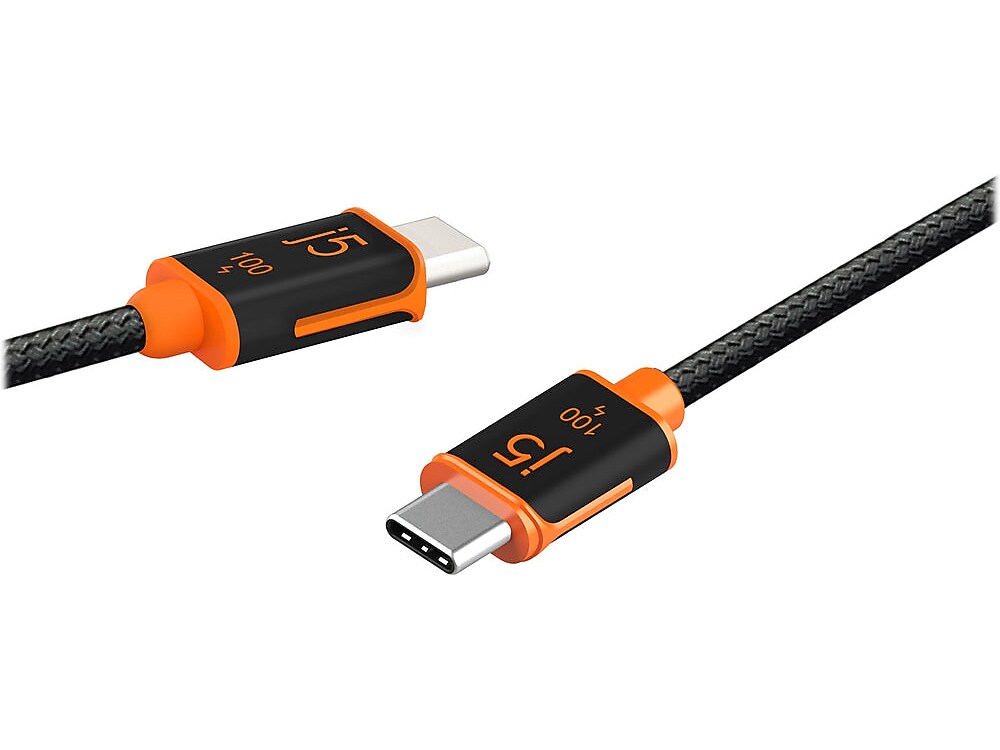 j5create 5.9' USB C to USB C Power Cable, Male to Male, Black (JUCX25L18)