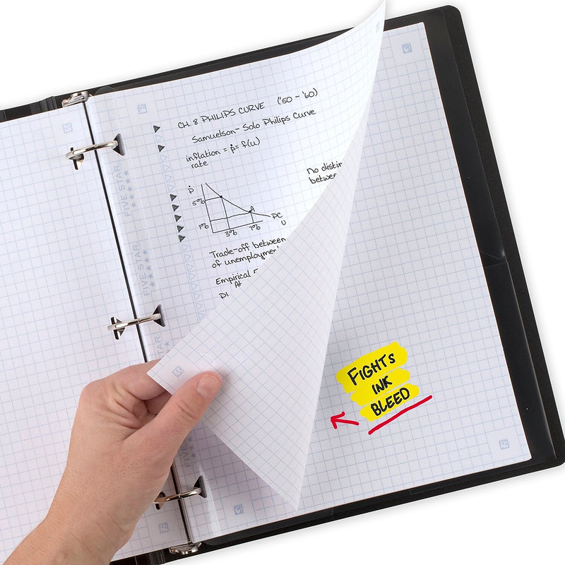Five Star Reinforced Graph Paper, 8.5" x 11", 3-Hole Punched, 80 Sheets/Pack (170122/170036)
