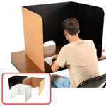 Classroom Products Foldable Cardboard Freestanding Privacy Shield, 24"H x 28"W, Black/Kraft, 10/Box (VB2410 BK)