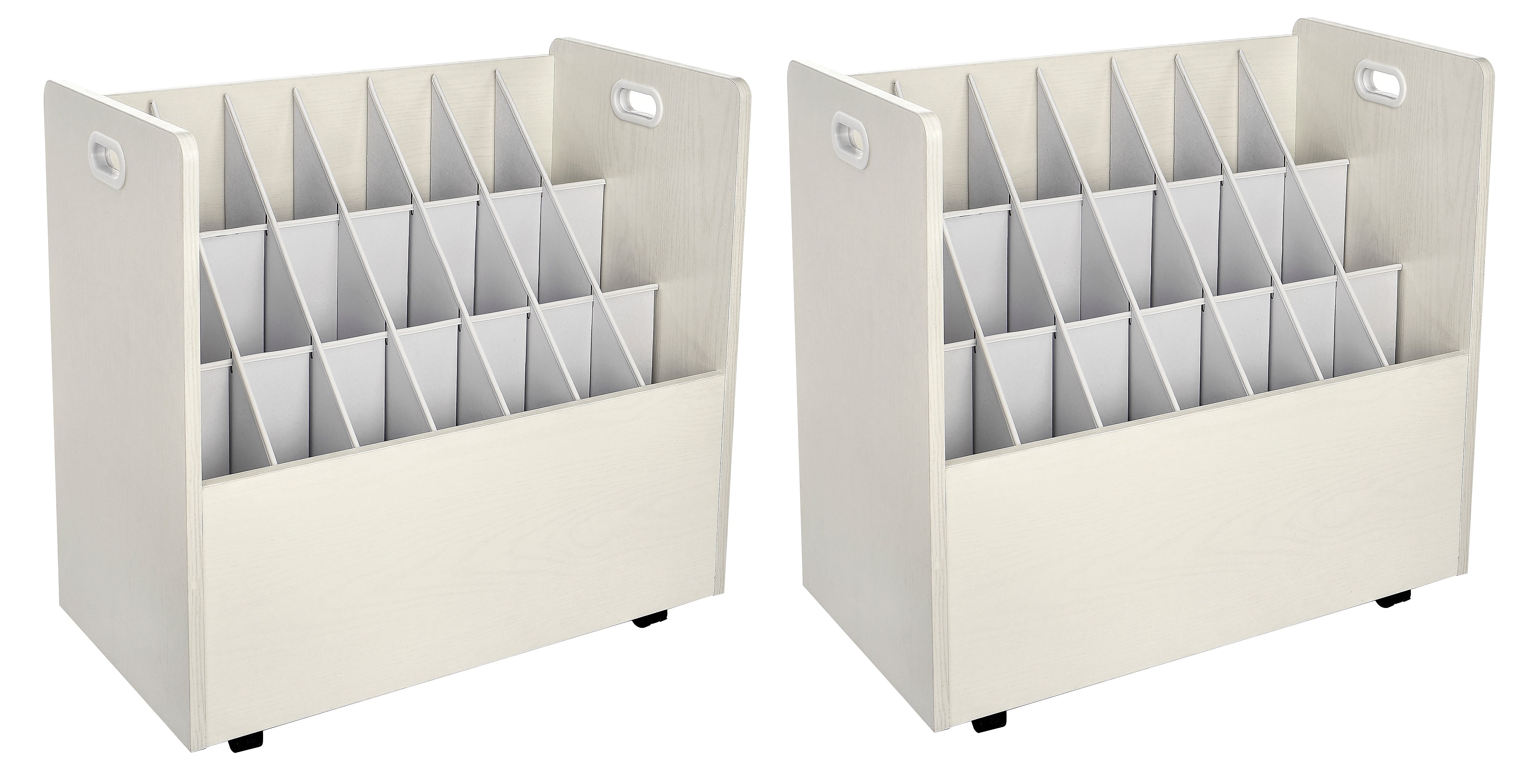 AdirOffice 21-Slot Mobile Roll File, 28.5"H x 30"W x 15.75"D, White, 2/Pack (625-WHI-2PK)