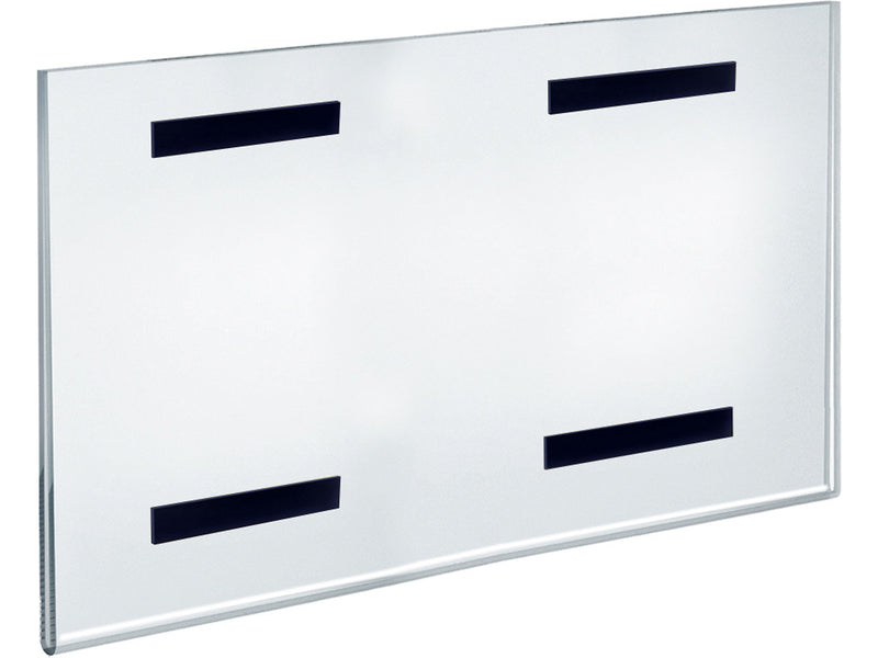 Azar Sign Holder, 17" x 11", Horizontal, Wall Mounted, Clear, Acrylic, 2/Pack (129937-2PK)