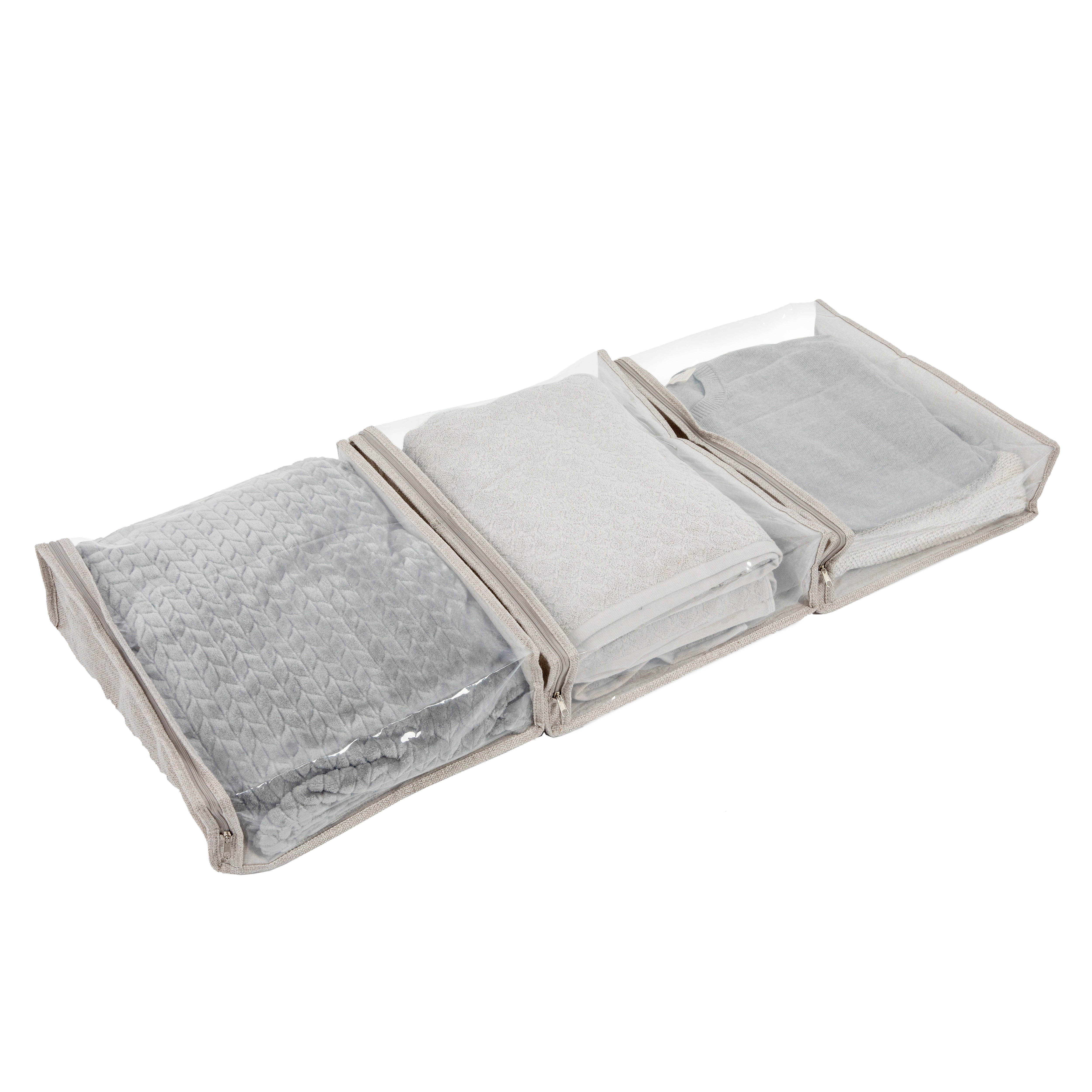 Household Essentials Under Bed Storage Bags, Gray, 3/Set (HE1043)