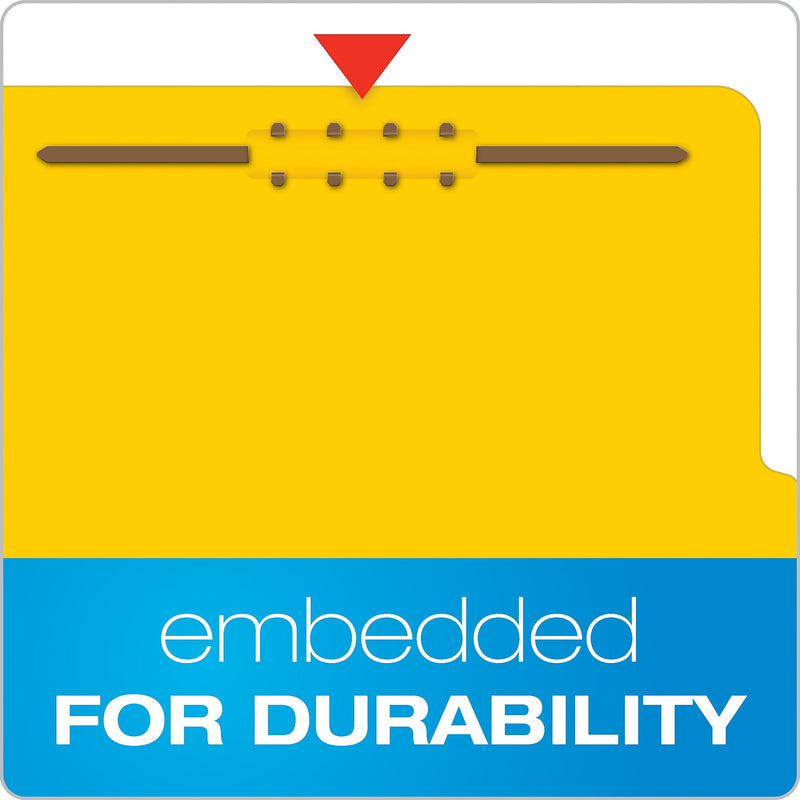 Pendaflex Pressboard Classification Folder, 1-Dividers, 1 3/4" Expansion, Letter Size, Yellow, 10/Box (23734)