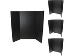 Flipside Tri-Fold Project Board, 48" x 36", Corrugated Paper, Black, 4/Pack (18067)