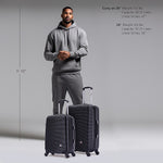InUSA Royal 2-Piece Hardside Spinner Luggage Set, TSA Checkpoint Friendly, Black (IUROY0SM-BLK)