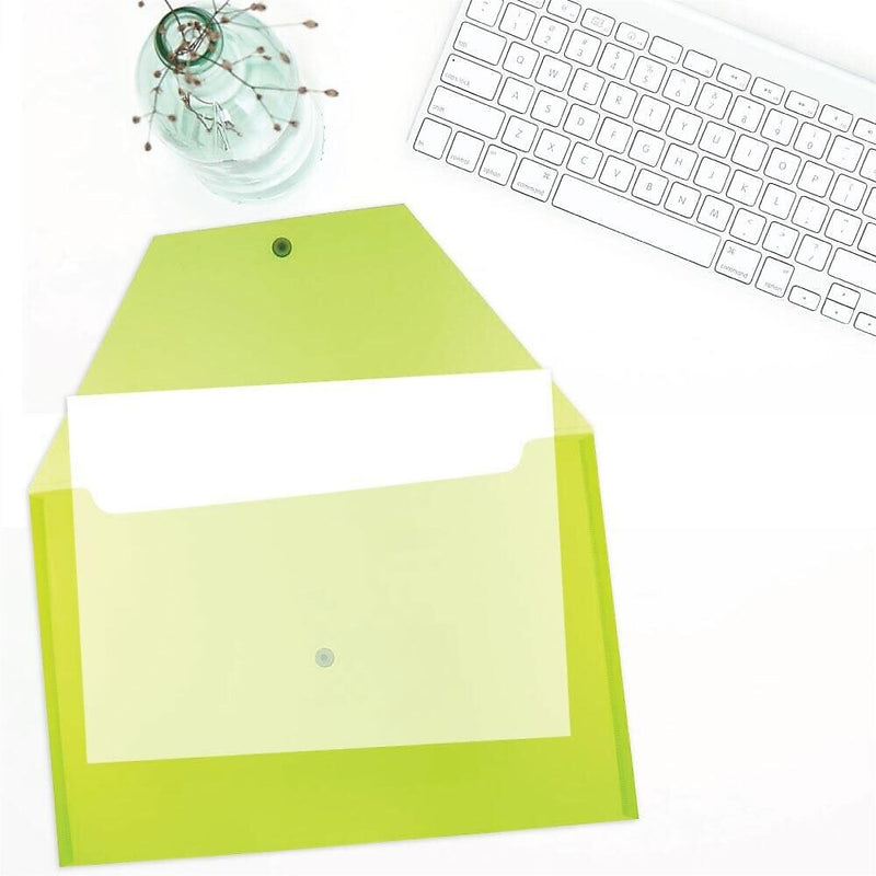 JAM Paper Premium Plastic Document File, 1 Pocket, Legal, Lime Green, 3/Pack (219S0lix3)