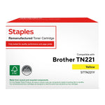 Staples Remanufactured Yellow Standard Yield Toner Cartridge Replacement for Brother TN221Y (TRTN221Y/STTN221Y)