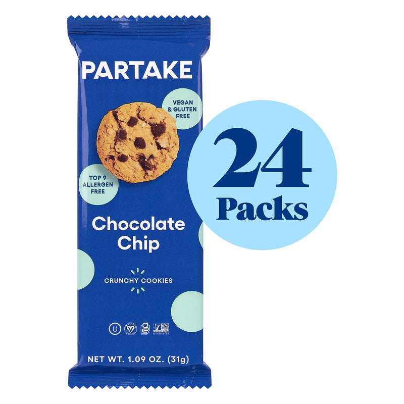 Partake Gluten Free Crunchy Chocolate Chip Cookie Snack Pack, 1.09 oz., 24/Pack (220-02417)