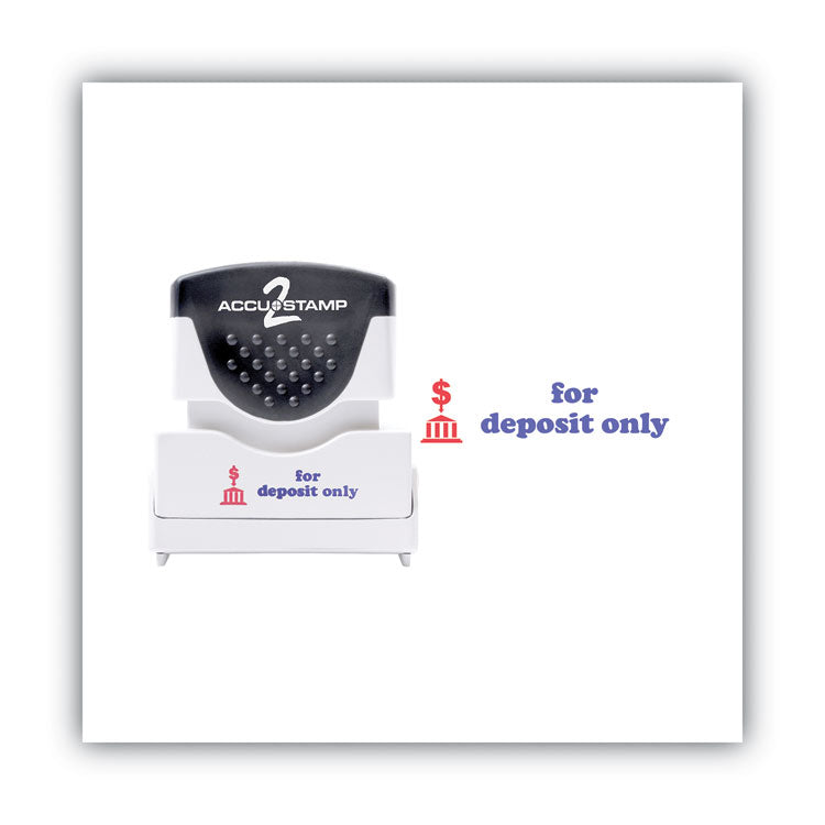 Pre-Inked Shutter Stamp, Red/Blue, FOR DEPOSIT ONLY, 1.63 x 0.5