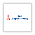 Pre-Inked Shutter Stamp, Red/Blue, FOR DEPOSIT ONLY, 1.63 x 0.5