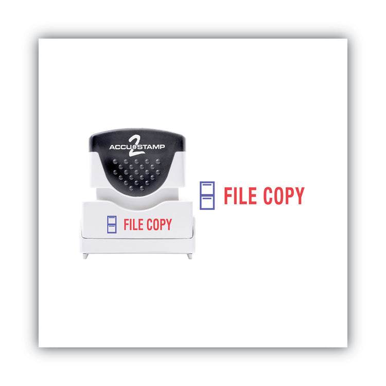 Pre-Inked Shutter Stamp, Red/Blue, FILE COPY, 1.63 x 0.5