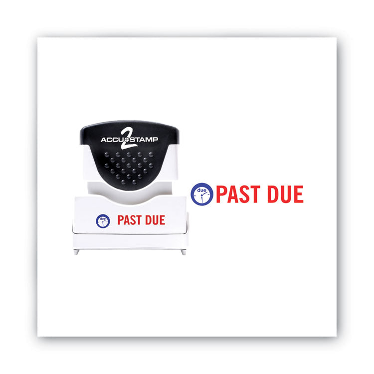 Pre-Inked Shutter Stamp, Red/Blue, PAST DUE, 1.63 x 0.5