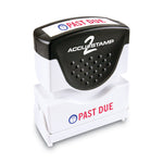 Pre-Inked Shutter Stamp, Red/Blue, PAST DUE, 1.63 x 0.5