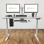 VersaDesk PowerLift 72"W Electric Rectangular Adjustable Standing Desk, Black/White (PLSDR7230-WB-APP)