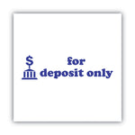 Pre-Inked Shutter Stamp, Blue, FOR DEPOSIT ONLY, 1.63 x 0.5