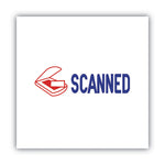 Pre-Inked Shutter Stamp, Red/Blue, SCANNED, 1.63 x 0.5