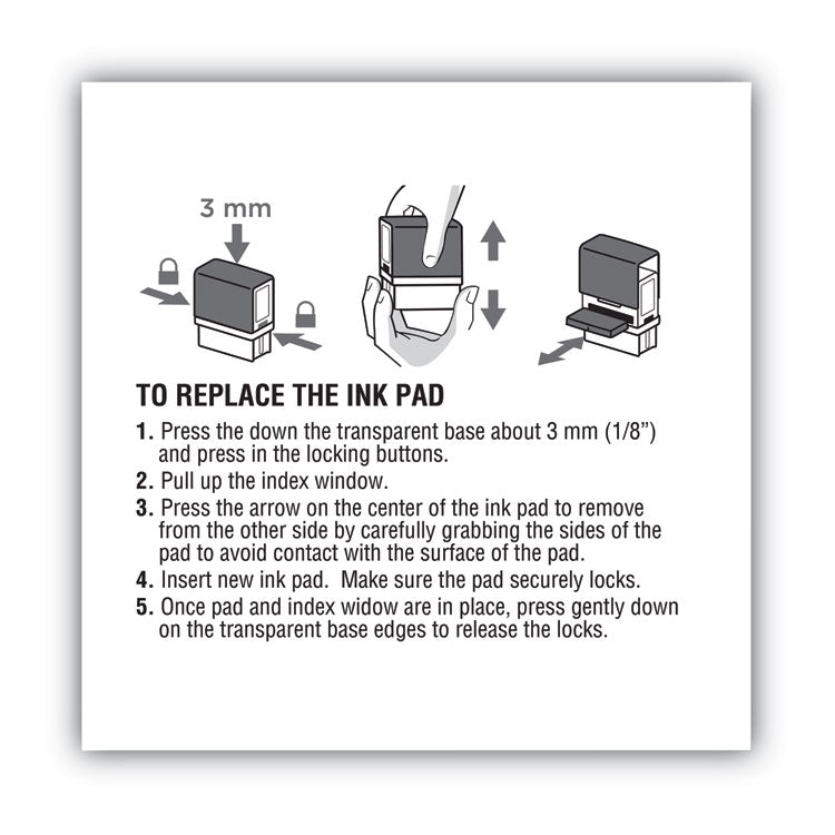 Replacement Ink Pad for 2000PLUS 1SI20PGL, 1.63" x 0.25", Red
