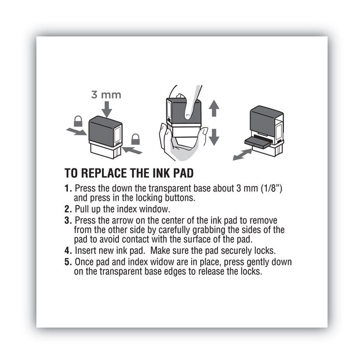 Replacement Ink Pad for 2000PLUS 1SI40PGL and 1SI40P, 2.38" x 0.25", Red
