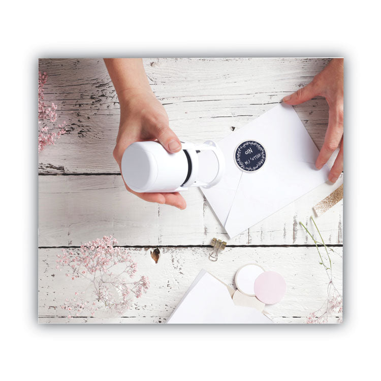 Stamp With Voucher And Fancy Gray Ink Pad, Self-Inking, 1.56" Diameter