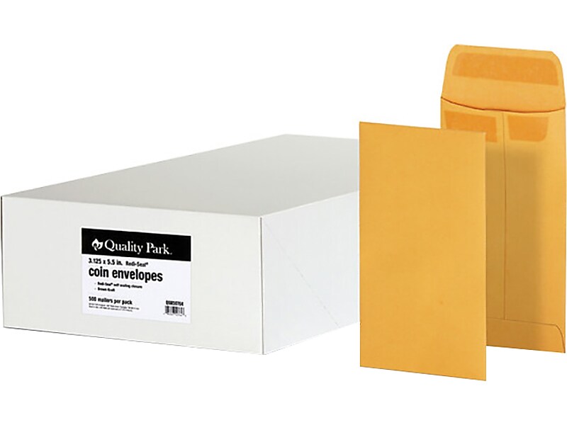 Quality Park Redi-Seal Self Seal #5 1/2 Envelope 3 1/8" x 5 1/2", Kraft, 500/Box (QUA50764)