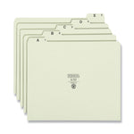Alphabetic Top Tab Indexed File Guide Set, 1/5-Cut Top Tab, A To Z, 8.5 X 11, Green, 25/set