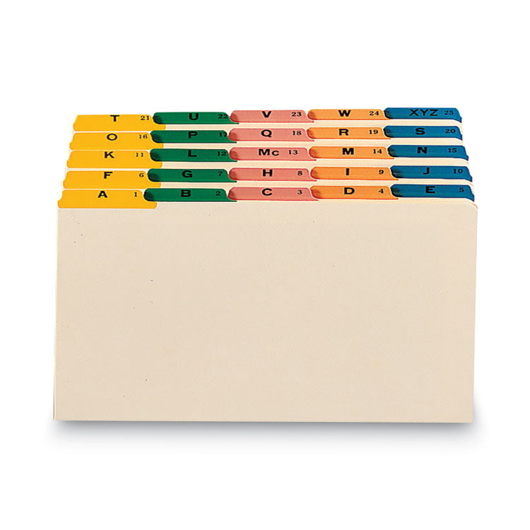 Alphabetic Top Tab Indexed File Guide Set, 1/5-Cut Top Tab, A To Z, 8.5 X 14, Manila, 25/set
