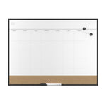 TRU RED Magnetic Steel Dry Erase Combo Board, Black Aluminum, 17" x 23" (TR61193)