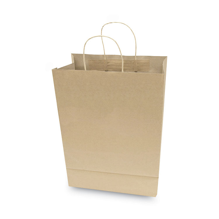 Premium Shopping Bag, Rope Handles, 10" x 4.5" x 13", Kraft, 50/Box