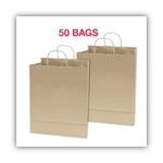 Premium Shopping Bag, Rope Handles, 10" x 4.5" x 13", Kraft, 50/Box