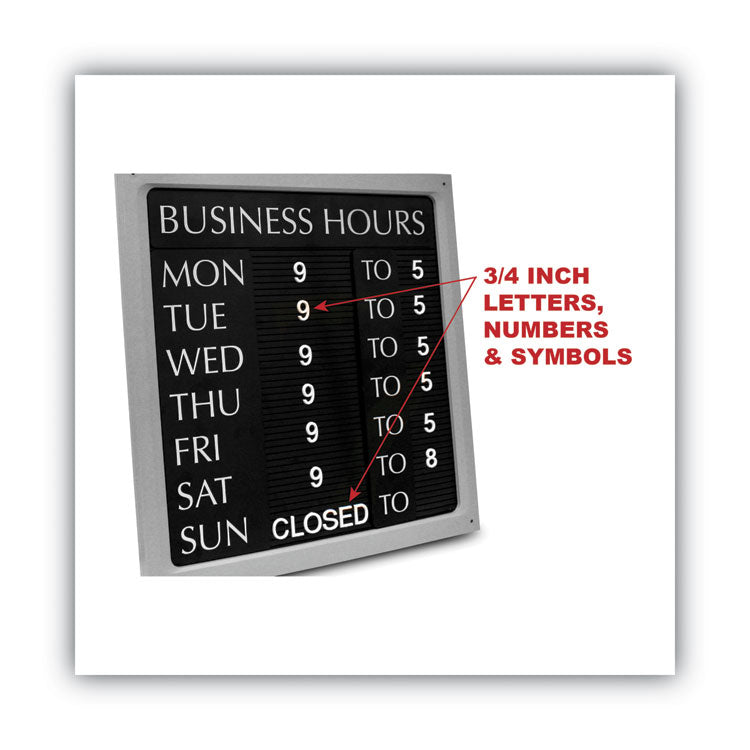 Message/Business Sign Character Kit with Letters, Numbers and Symbols, 0.75" Tall, White Characters, 258 Pieces
