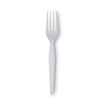 Plastic Cutlery, Heavyweight Fork, White, 100/Box, 10 Boxes/Carton