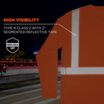 Chill-its 6688 High Visibility Long Sleeve T-Shirt, ANSI Class R2, Orange, Small (12230)