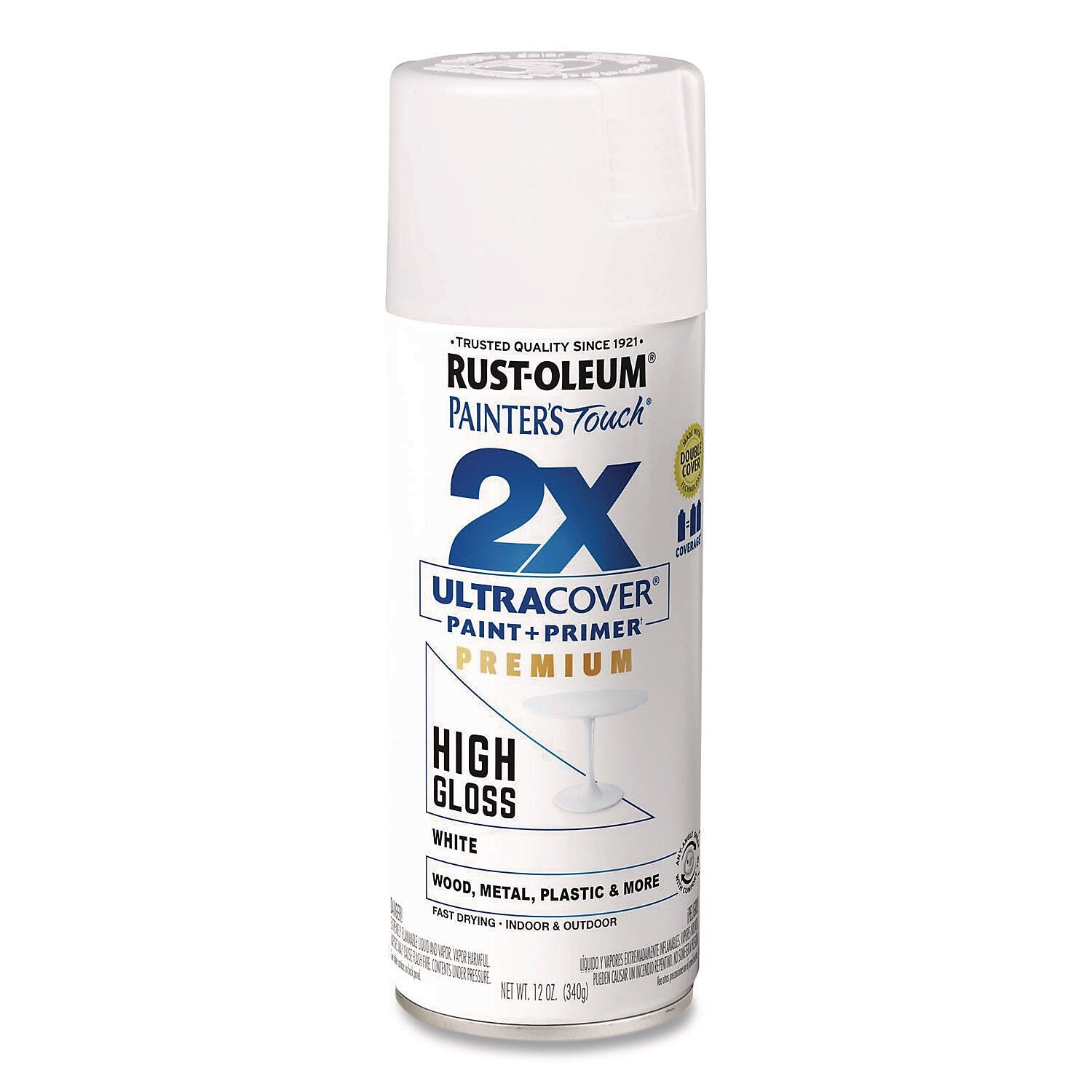Rust-Oleum Painter's Touch 2X Ultra Cover Spray Paint, White, 12 oz., 6/Carton (331171)