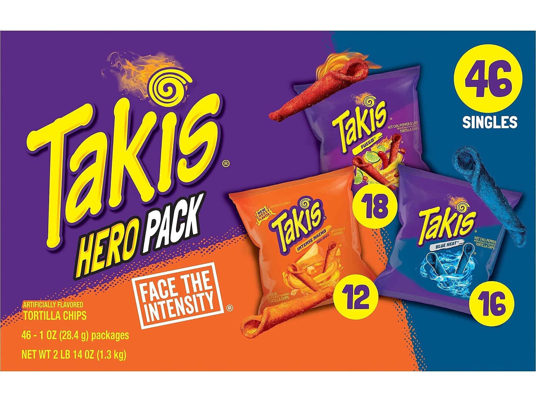 Takis Hero Pack Tortilla Chips, 1 oz., 46 Bags/Case (128642)