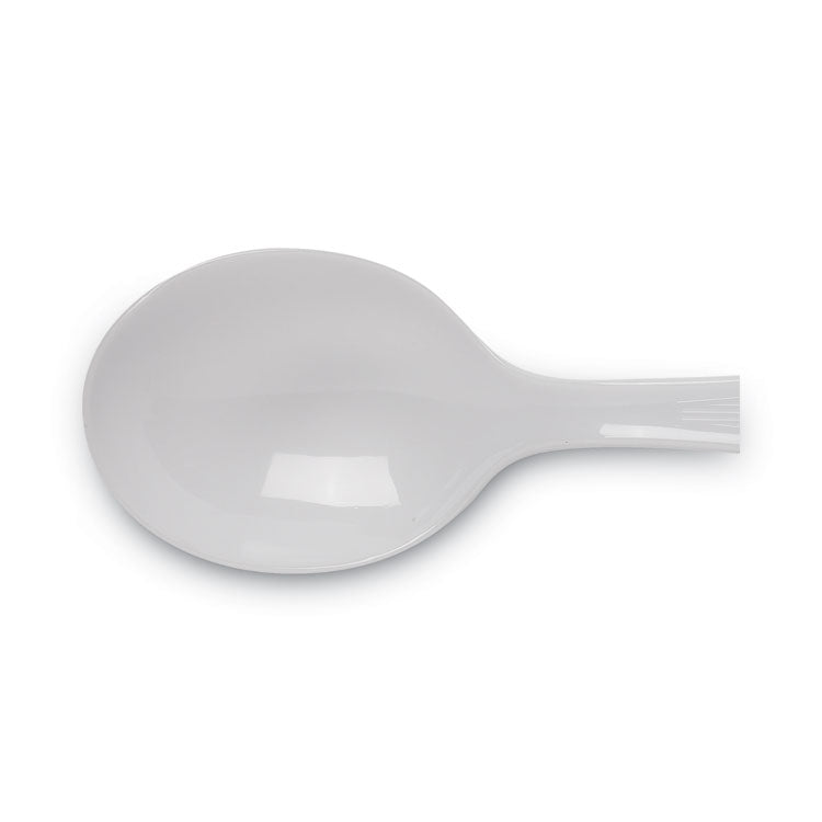 Plastic Cutlery, Heavyweight Soup Spoon, White, 100/Box, 10 Boxes/Carton