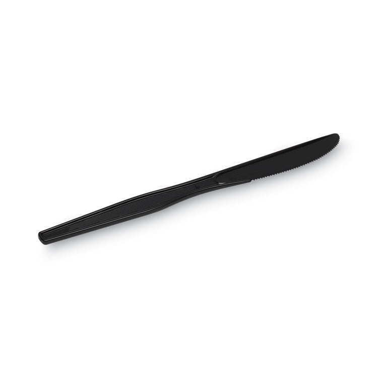 Individually Wrapped Heavyweight Knives, Plastic, Black, 1,000/Carton