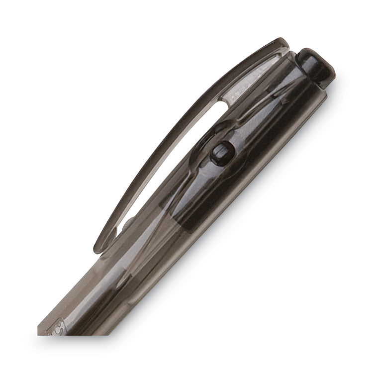 BU3 Ballpoint Pen, Retractable, Medium 1 mm, Black Ink, Smoke/Black Barrel, 36/Pack