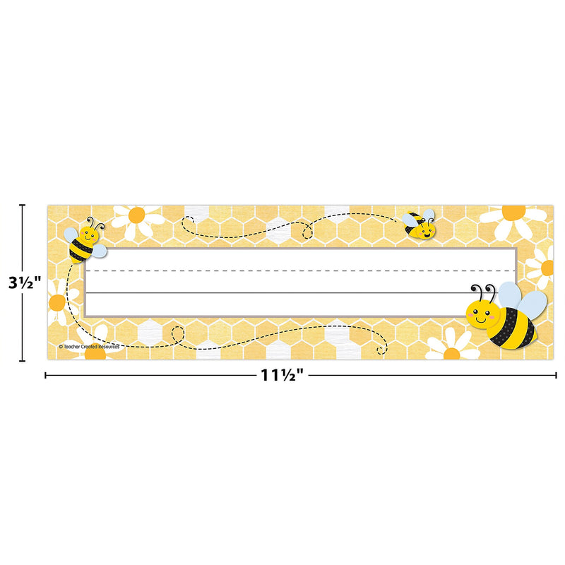 Teacher Created Resources Buzzing Bees School Name Plates, 11.5" x 3.5", 36/Pack, 6 Packs/Bundle (TCR6909-6)